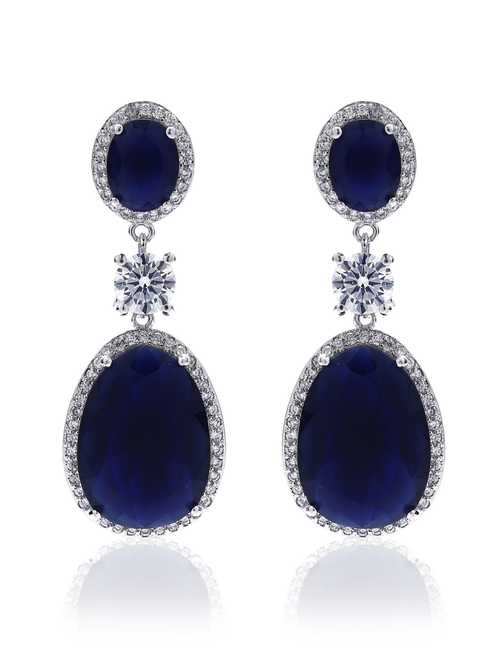 Sparkling Deep Blue Danglers