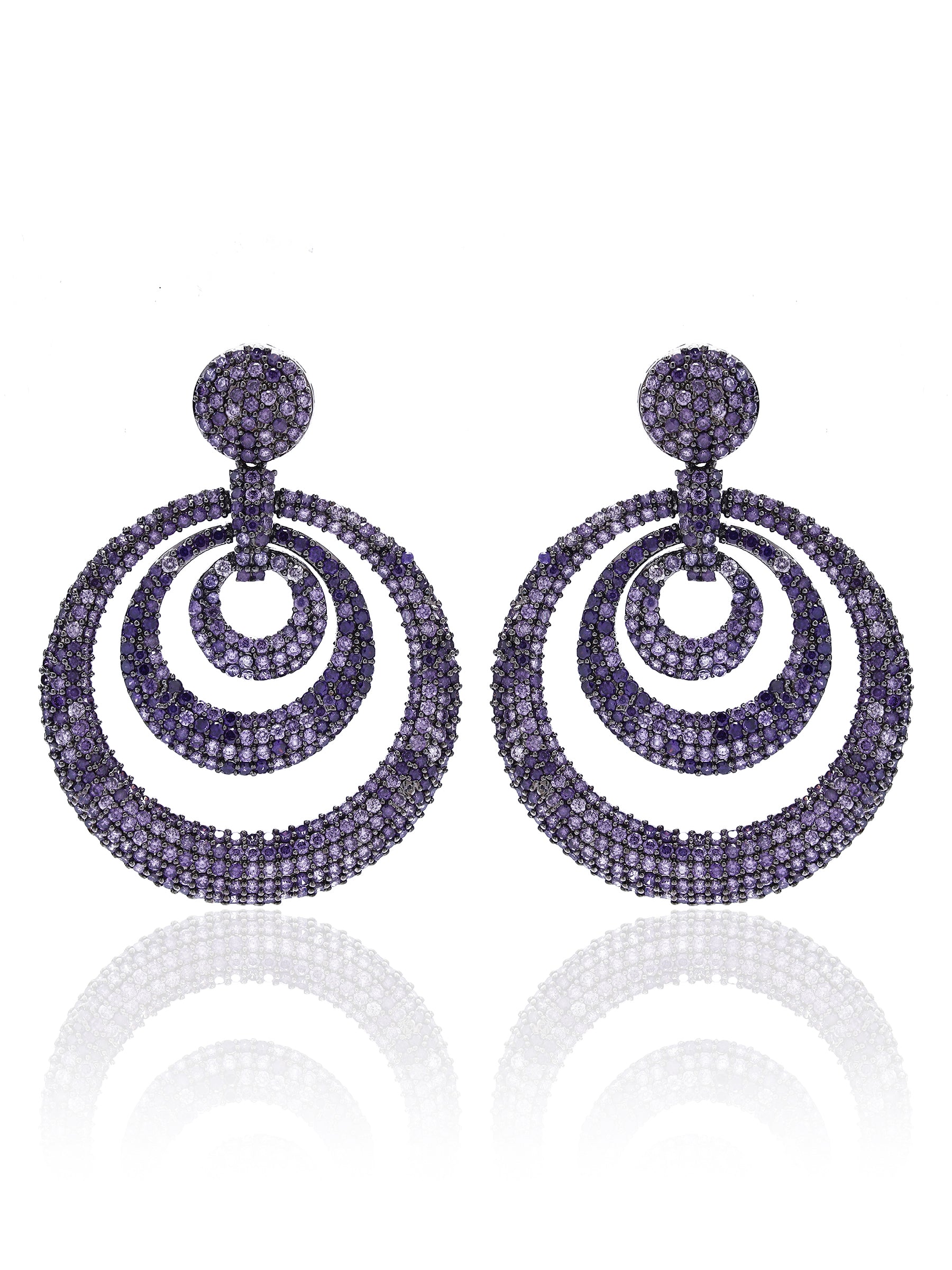 Drop Earring with purple american diamonds