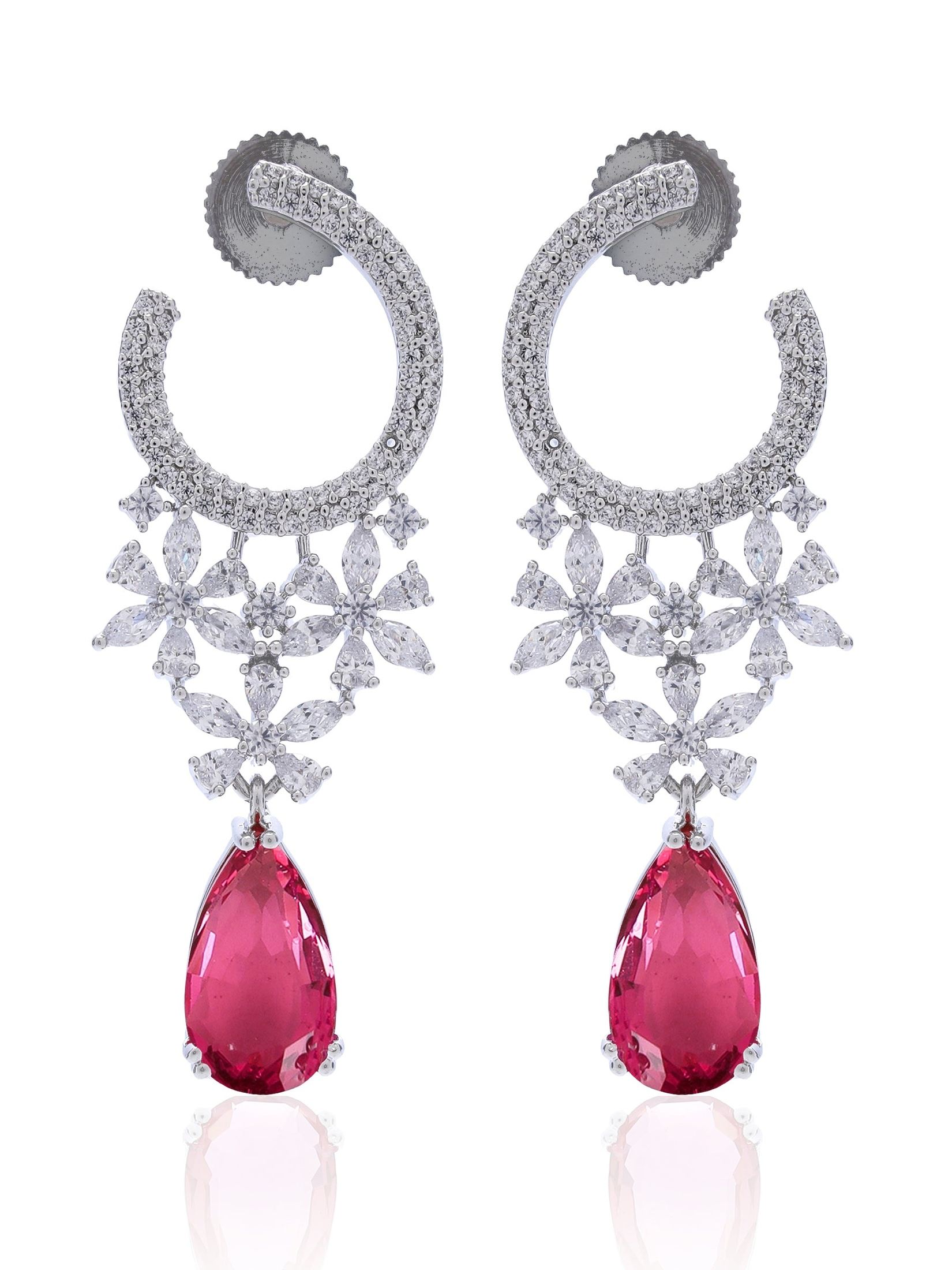 Chandbaali Style Floral Tear Drop Earring