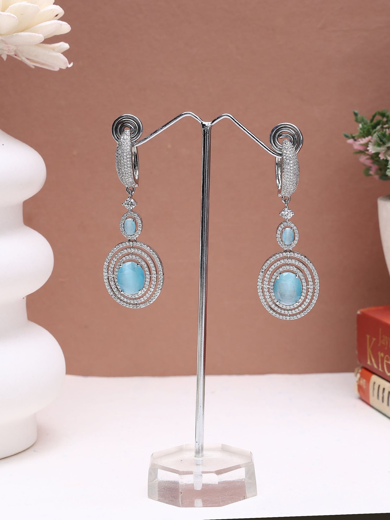 Sizzle Turquoise Dangler hoop earring