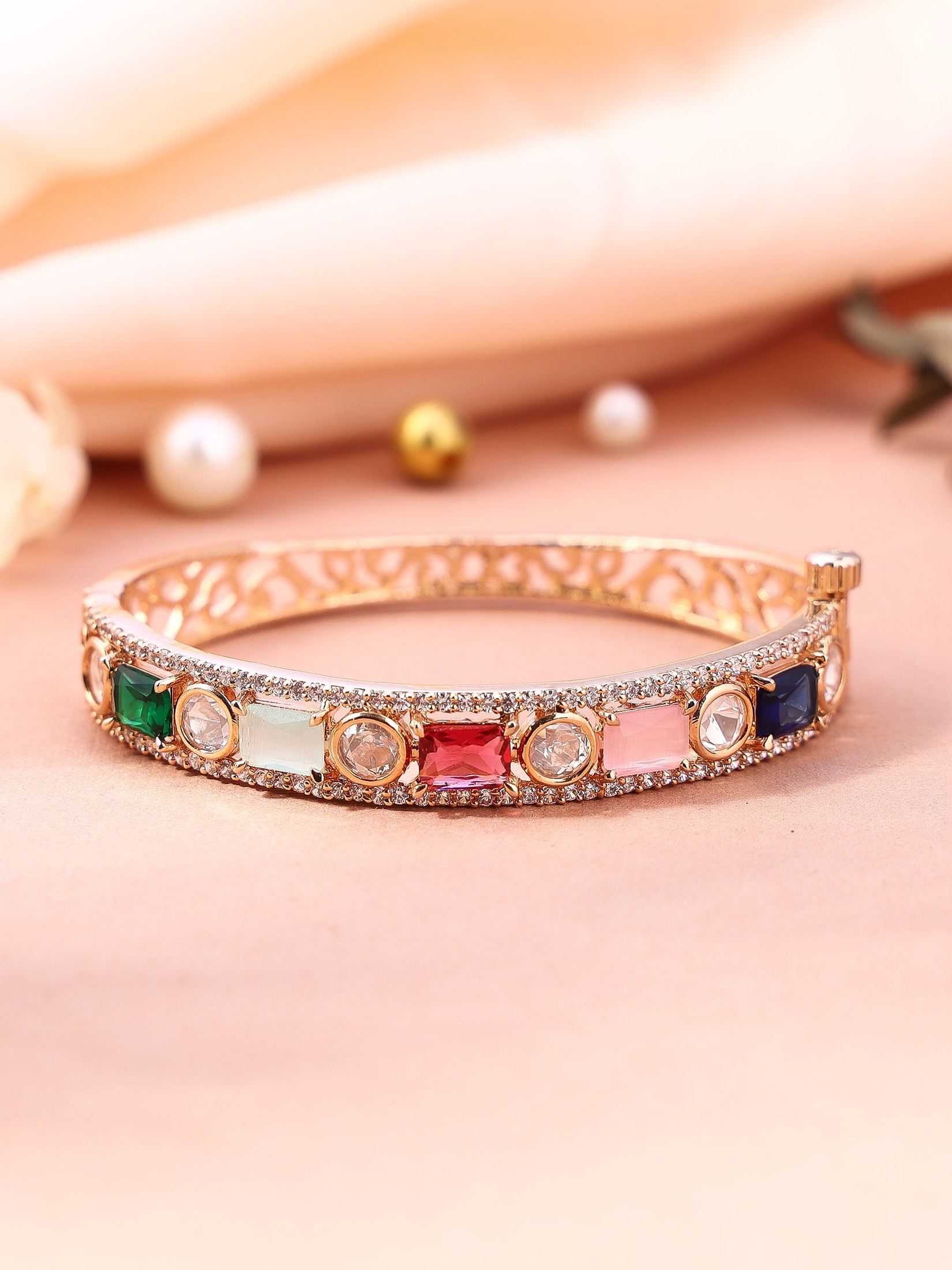 Sophisticated Partywear Multistone Pastel Bracelet