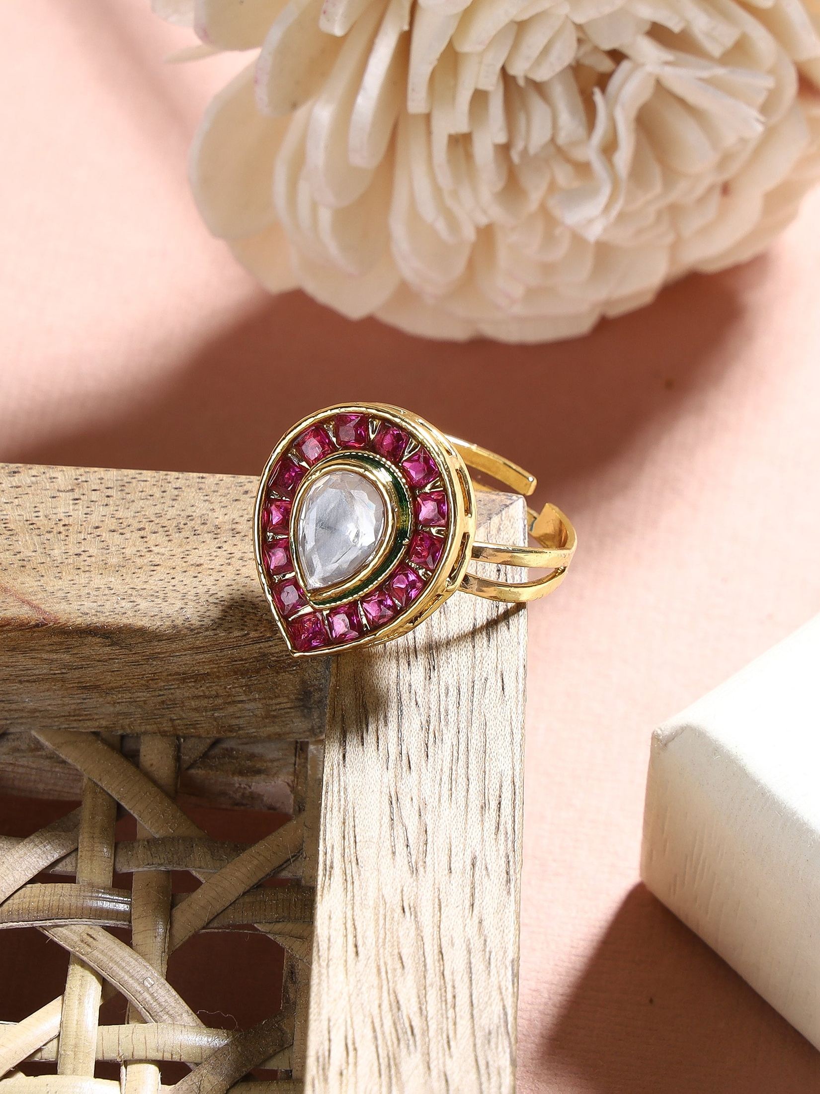 SIzzling Wine Colored Pear-Shaped Ring