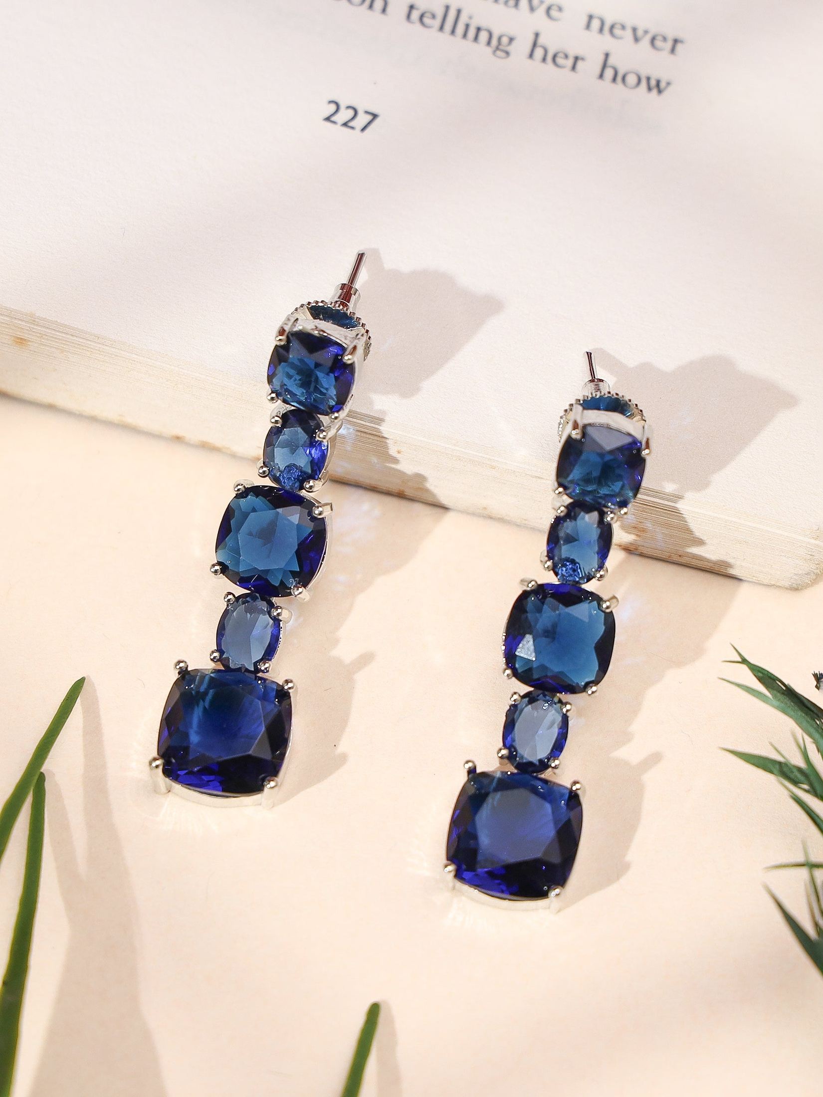 Deep Blue MultiShape Dangler Earring