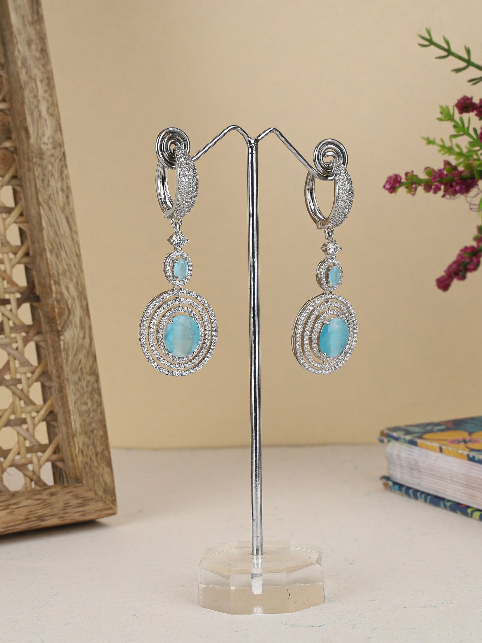 Sizzle Turquoise Dangler hoop earring